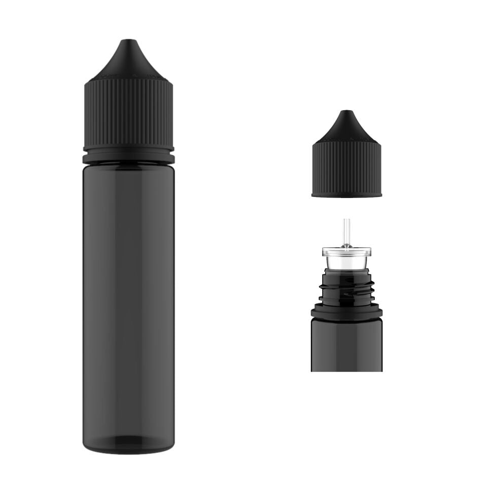 Liquid Bottle Gorilla 60 ml Black Bottle Black Cap 600 pieces per box