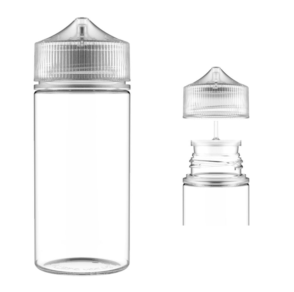 Liquid Bottle Gorilla 120 ml Transparent Bottle with Transparent Cap 50 pcs