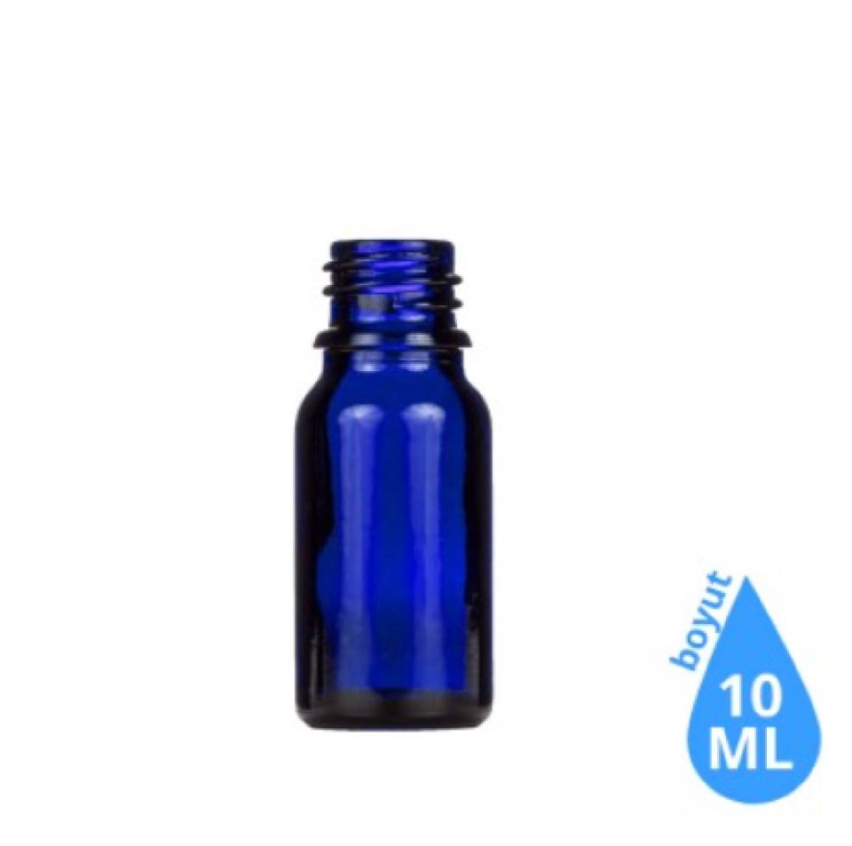 Dropper Cam Şişe 10 ml Mavi Kapaksız