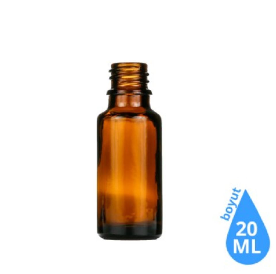 Dropper Cam Şişe 20 ml Amber Kapaksız