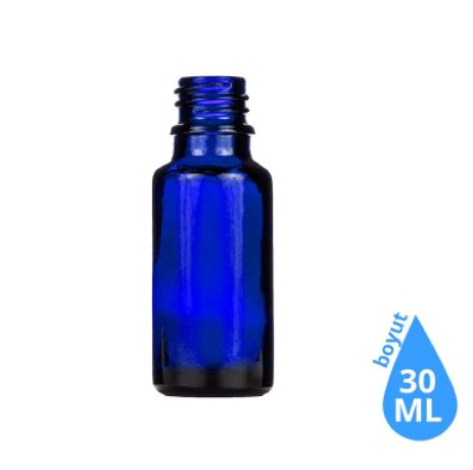 Dropper Cam Şişe 30 ml Mavi Kapaksız