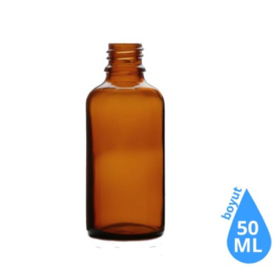 Dropper Cam Şişe 50 ml Amber Kapaksız