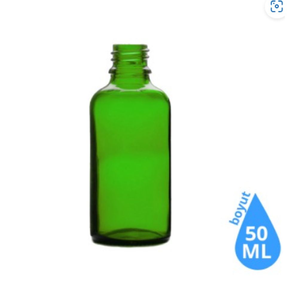 Dropper Cam Şişe 50 ml Yeşil Kapaksız