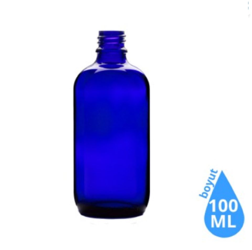 Dropper Cam Şişe 100 ml Mavi Kapaksız