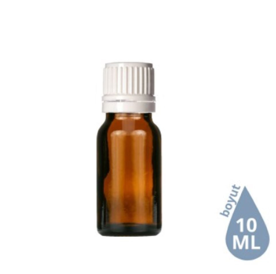 Dropper Cam Şişe 10 ml Amber Beyaz İçten Damlalıklı Euro Kapak