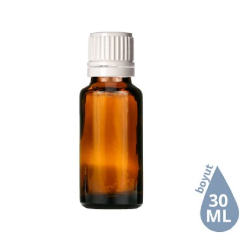 Dropper Cam Şişe 30 ml Amber Beyaz İçten Damlalıklı Euro Kapak