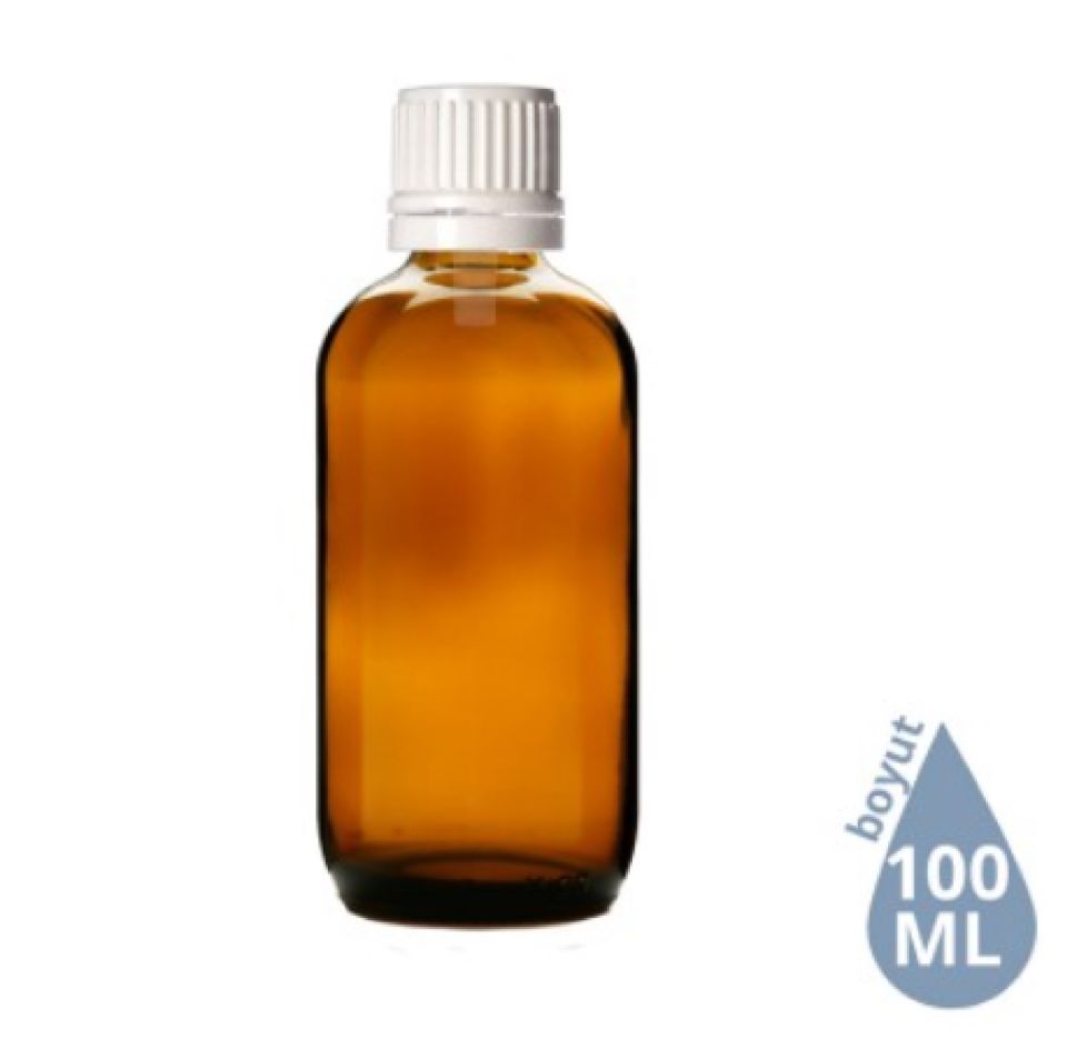 Dropper Cam Şişe 100 ml Amber Beyaz İçten Damlalıklı Euro Kapak