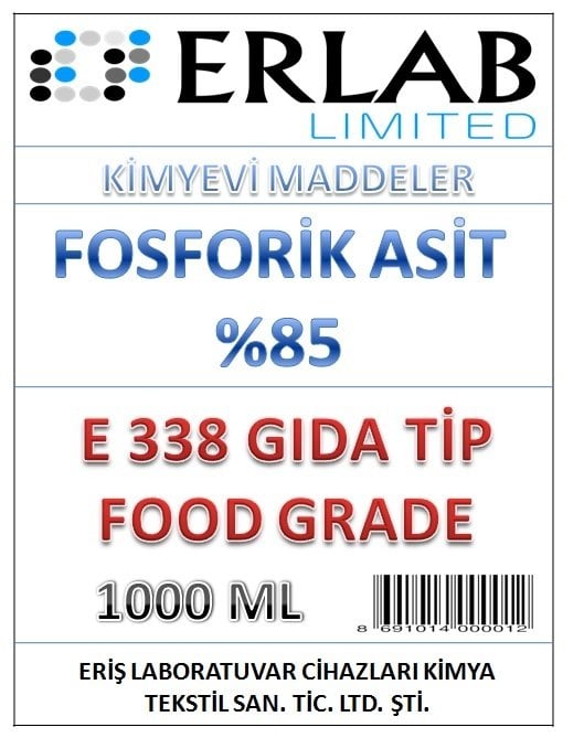 FOSFORİK ASİT %85 E338 1 LİTRE