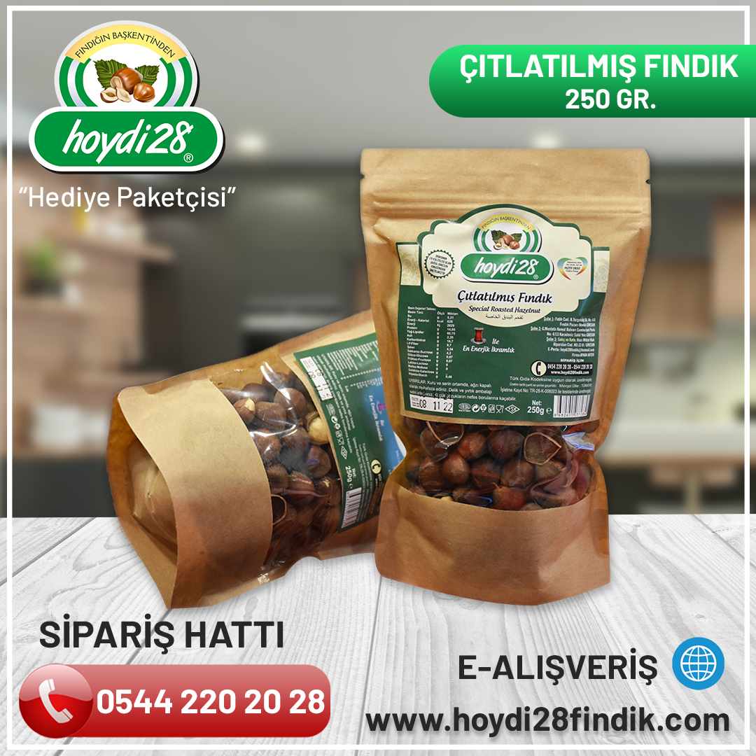 ÇITLATILMIŞ FINDIK 250 GR