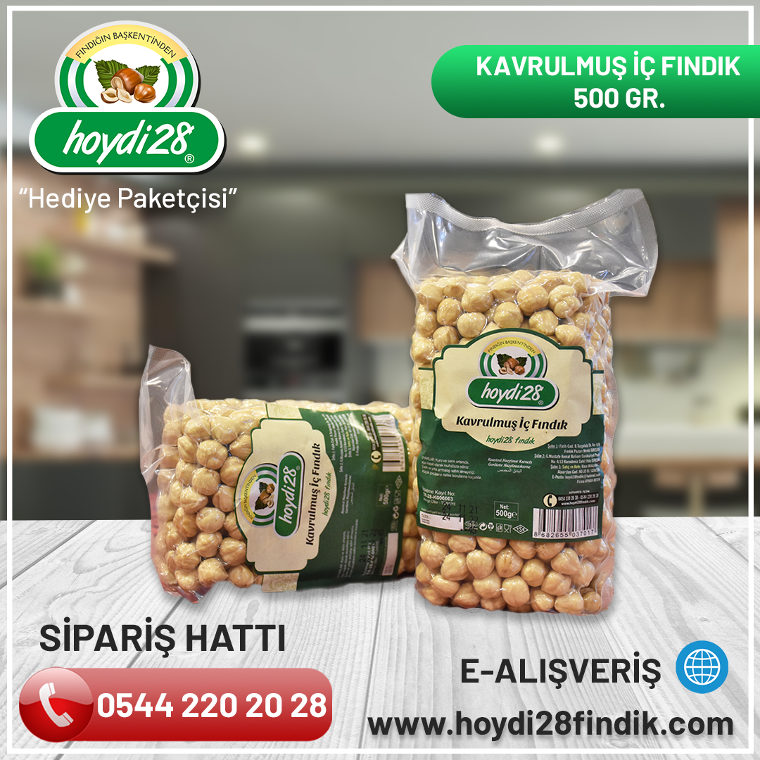 ÇİFTE KAVRULMUŞ 500 GR FINDIK