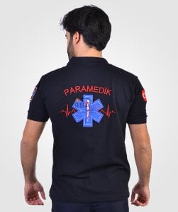 Paramedik Lakost Kısa Kol T-Shirt Lacivert