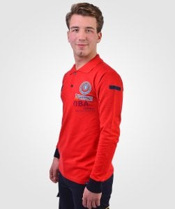 Yeni UMKE Polo Yaka Uzun Kol T-Shirt Kırmızı