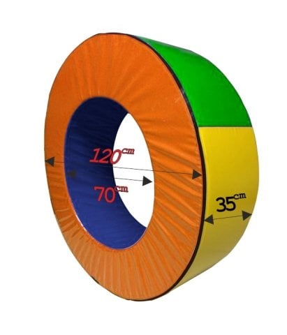 Silindir Halka Minder 120 cm Mavi  Turuncu