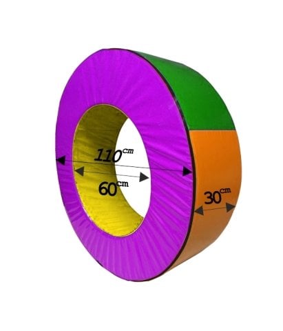 Silindir Halka Minder 110 cm Sarı Mor