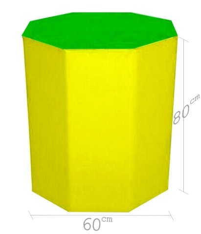 Sekizgen Minder 60x80 cm Yeşil Sarı