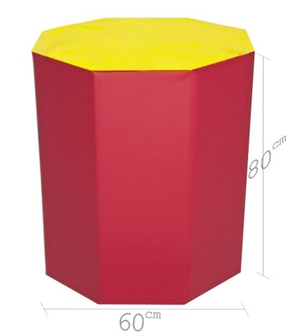 Sekizgen Minder 60x80 cm Sarı Kırmızı