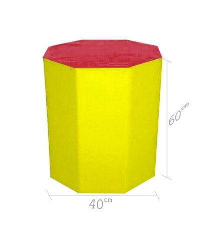 Sekizgen Minder 40x60 cm Kırmızı Sarı