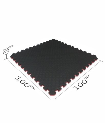 Tatami Minder 100x100 cm Kalınlık 26 mm Kırmızı Siyah