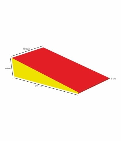 Üçgen Minder 100x200x40 cm Sarı Kırmızı