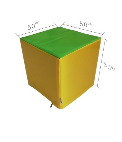 Küp Minder 50x50 cm Yeşil Sarı