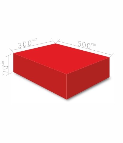 Atlama Puf  Minderi 300x500x70 cm Kırmızı