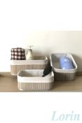 Bambu Çok Amaçlı Organizer Banyo Dekoratif Sepet Büyük Boy 40x30x16 cm