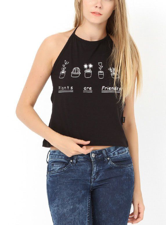 PLANTS ARE FRİENDS HALTER TOP