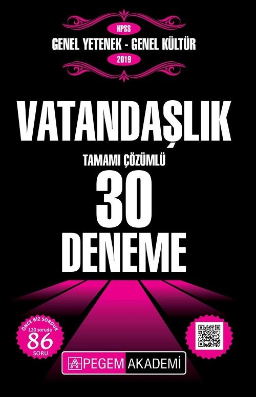 SÜPER FİYAT Pegem 2019 KPSS Vatandaşlık 30 Deneme Çözümlü Pegem Akademi Yayınları