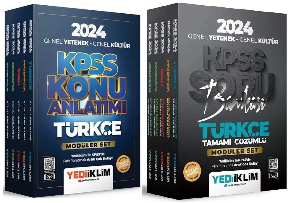 Yediiklim 2024 KPSS Genel Yetenek Genel Kültür Konu + Soru Bankası Modüler 2 li Set Yediiklim Yayınları