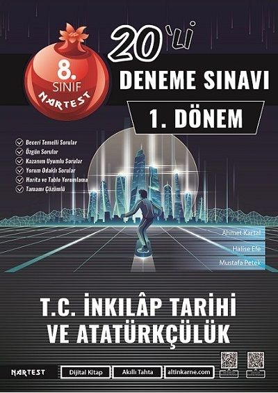 Nartest 8. Sınıf TC İnkılap Tarihi ve Atatürkçülük 1. Dönem Mod 20 Deneme Nartest Yayınları