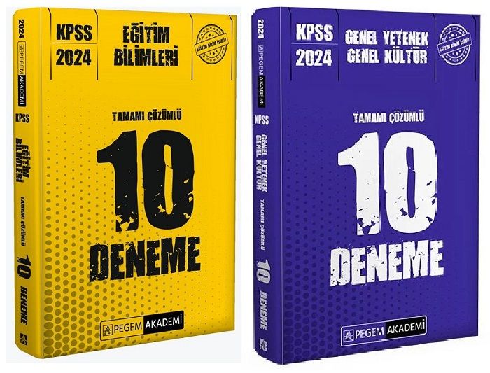 Pegem 2024 KPSS Eğitim Bilimleri + GYGK 10+10 Deneme 2 li Set Pegem Akademi Yayınları