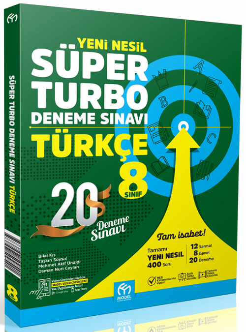 Model 8. Sınıf Türkçe Süper Turbo 20 Deneme Model Eğitim Yayınları
