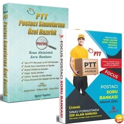 Liyakat PTT POSTACI Sınavlarına Hazırlık FOCUS Konu Anlatımlı + Soru Bankası 2 li Set Liyakat Yayınları