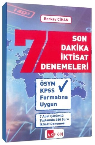 Akfon KPSS A Grubu Son Dakika İktisat 7 Deneme Berkay Cihan Akfon Yayınları