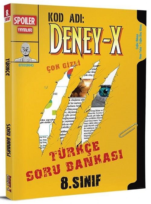 Spoiler 8. Sınıf Türkçe Deney X Soru Bankası Spoiler Yayınları