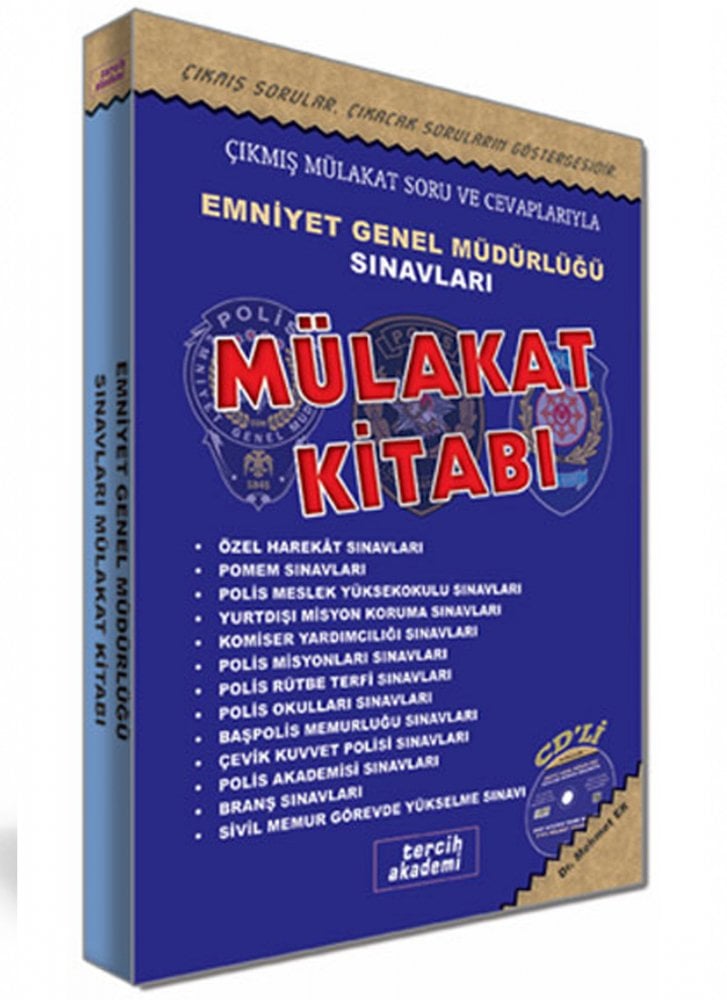 Tercih Akademi Emniyet Genel Müdürlüğü Sınavları Mülakat Kitabı CD li Tercih Akademi Yayınları