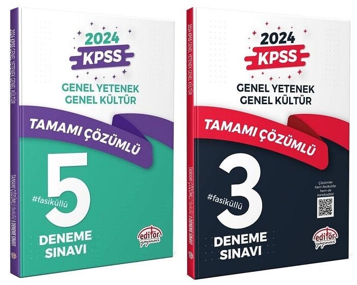 Editör 2024 KPSS Genel Yetenek Genel Kültür 5+3 Deneme 2 li Set Editör Yayınları