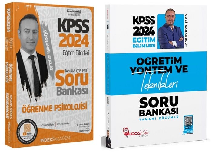 İndeks Akademi + Hoca Kafası 2024 KPSS Eğitim Bilimleri Öğrenme + ÖYT Soru Bankası 2 li Set - Bünyamin Atalay, Gazi Karabulut İndeks Akademi Yayıncılık