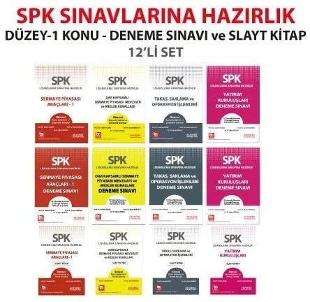 Akademi SPK Düzey-1 Konu+Deneme+Slayt Kitabı 12 li Set Akademi Consulting Yayınları
