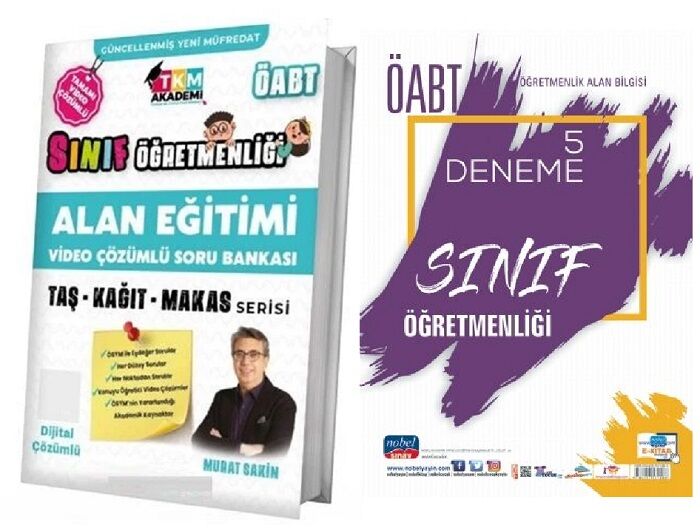 SÜPER FİYAT TKM ÖABT Sınıf Soru + Nobel 5 Deneme 2 li Set - Murat Sakin TKM Akademi + Nobel Sınav Yayınları