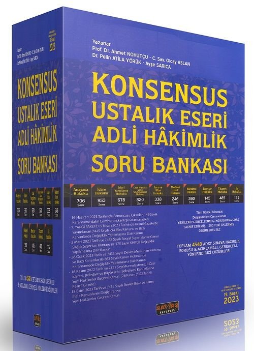 Savaş 2023 Adli Hakimlik KONSENSUS Ustalık Eseri Soru Bankası Modüler Set 19. Baskı - Ahmet Nohutçu Savaş Yayınları