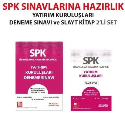 Akademi SPK Yatırım Kuruluşları Deneme + Slayt 2 li Set Akademi Consulting Yayınları