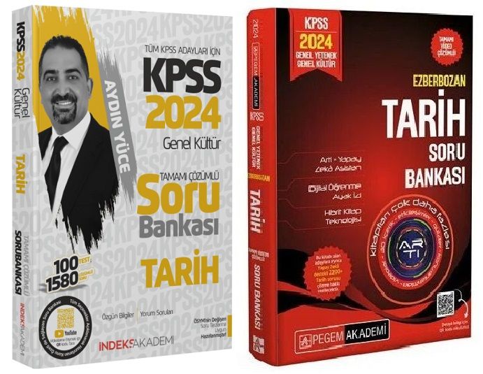 Pegem + İndeks 2024 KPSS Tarih Ezberbozan Soru Bankası 2 li Set Pegem + İndeks Akademi Yayınları