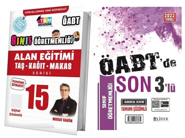 SÜPER FİYAT TKM + Lider ÖABT Sınıf 15+3 Deneme 2 li Set - Murat Sakin TKM Akademi + Lider Yayınları