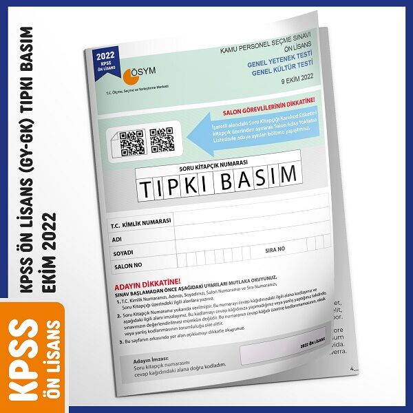İnformal KPSS Ön Lisans 2022 Sınavı Tıpkı Basım Türkiye Geneli Deneme Dijital Çözümlü İnformal Yayınları