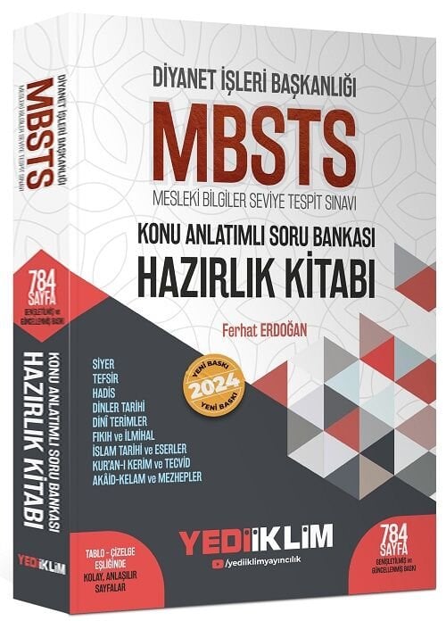 Yediiklim 2024 MBSTS Konu Anlatımlı Soru Bankası Hazırlık Kitabı Yediiklim Yayınları