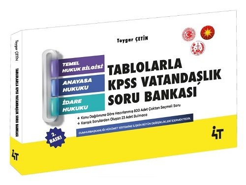 4T Yayınları KPSS Tablolarla Vatandaşlık Soru Bankası 2. Baskı - Toygar Çetin 4T Yayınları