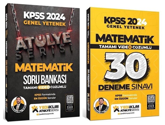 Yediiklim 2024 KPSS Matematik Soru Bankası + 30 Deneme 2 li Set - Mehmet Bilge Yıldız Yediiklim Yayınları