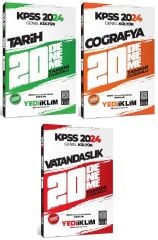 Yediiklim 2024 KPSS Tarih+Coğrafya+Vatandaşlık 60 Deneme 3 lü Set Yediiklim Yayınları