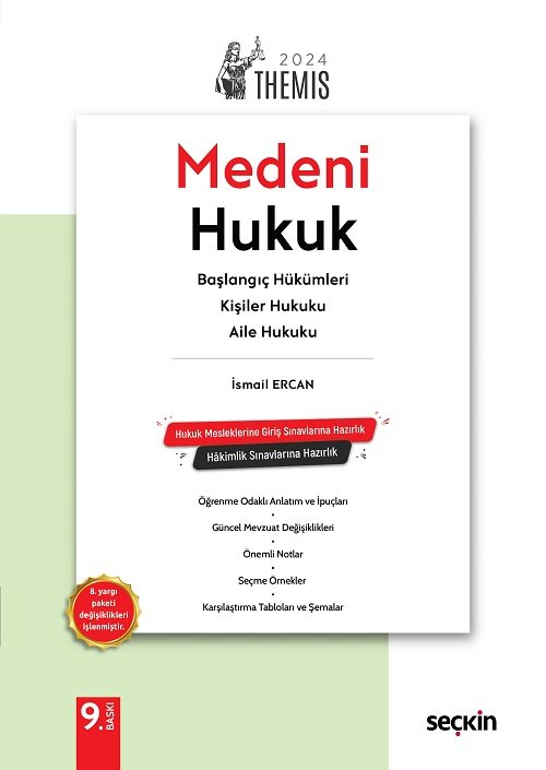 Seçkin 2024 THEMİS Medeni Hukuk Konu Kitabı 9. Baskı - İsmail Ercan Seçkin Yayınları